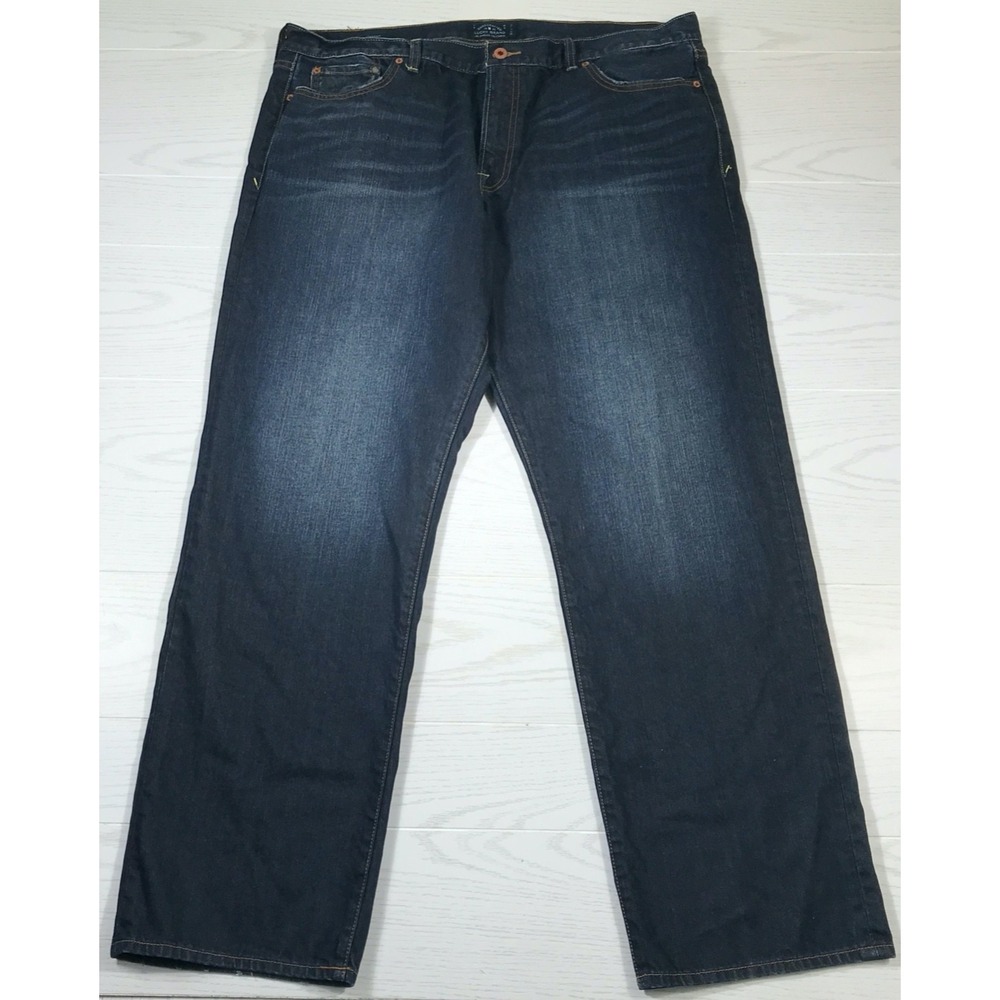 Lucky Brand 361 Vintage Straight Jeans Men 42x32 Dark Blue 100% Cotton Big Size